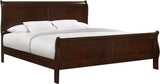 Elements International Louis Philippe King Panel Bed in Cherry image