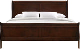 Elements International Louis Philippe King Panel Bed in Cherry
