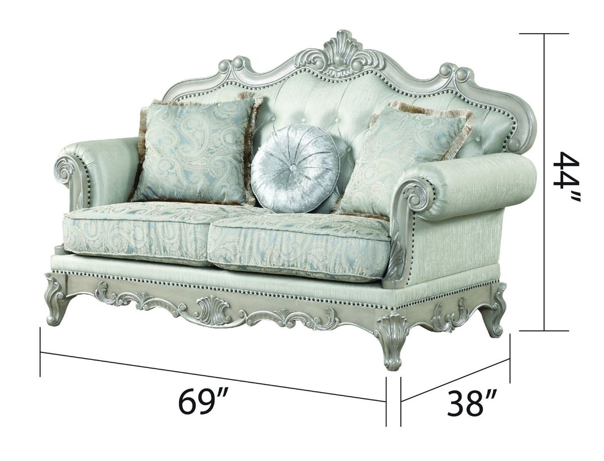 Galaxy Home Tuscan Loveseat in Grey