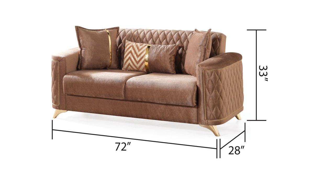 Galaxy Home Luna Loveseat in Copper