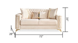Galaxy Home Luna Loveseat in Ivory
