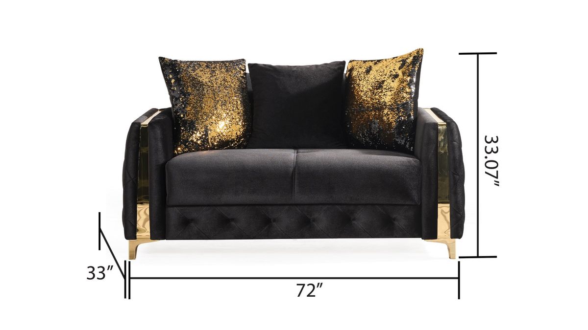 Galaxy Home Lust Loveseat in Black