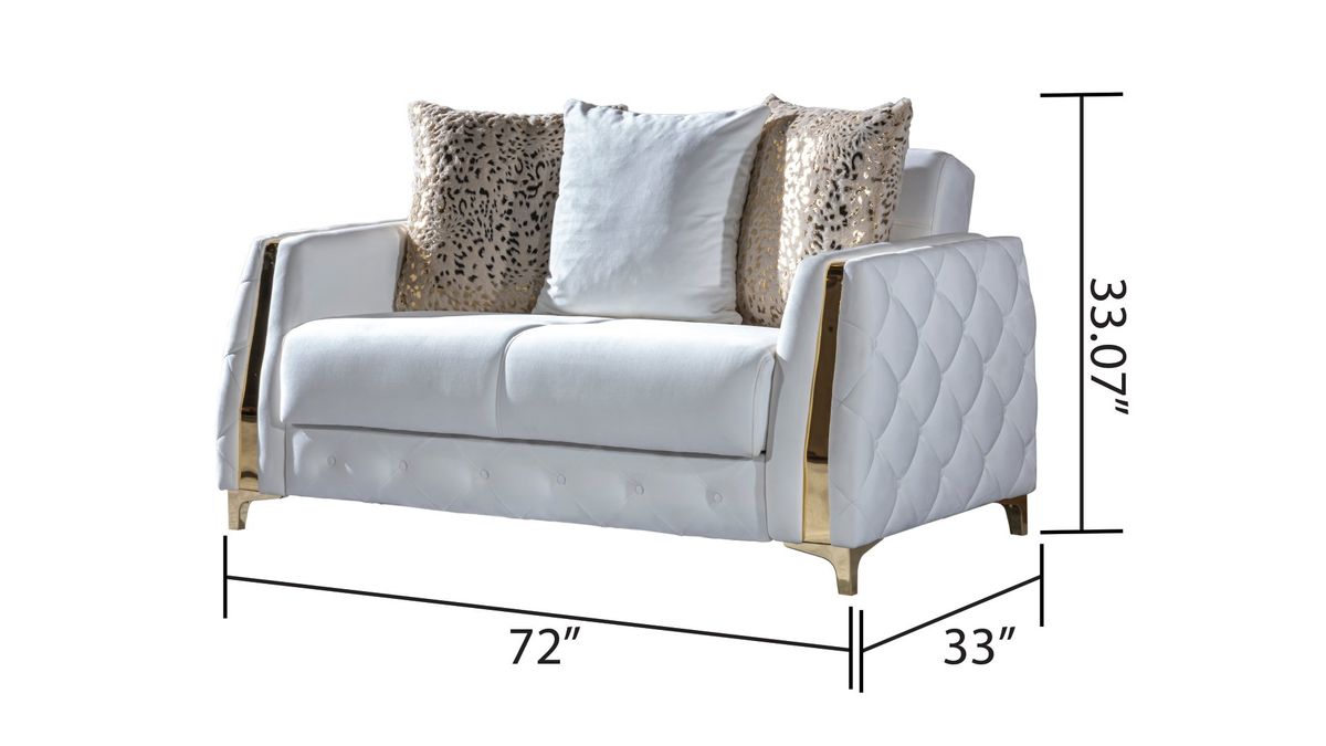 Galaxy Home Lust Loveseat in Off White