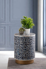 Galaxy Home Modern Luxe End Table in Navy