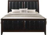 Elements International Lawrence Queen Panel Bed in Espresso Lacquer