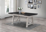Crown Mark Maribelle Rectangular Dining Table in Chalk/Grey