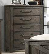 Elements International Maverick 5 Drawer Chest in Dark Brown image