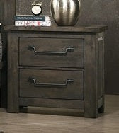 Elements International Maverick 2 Drawer Nightstand in Dark Brown image