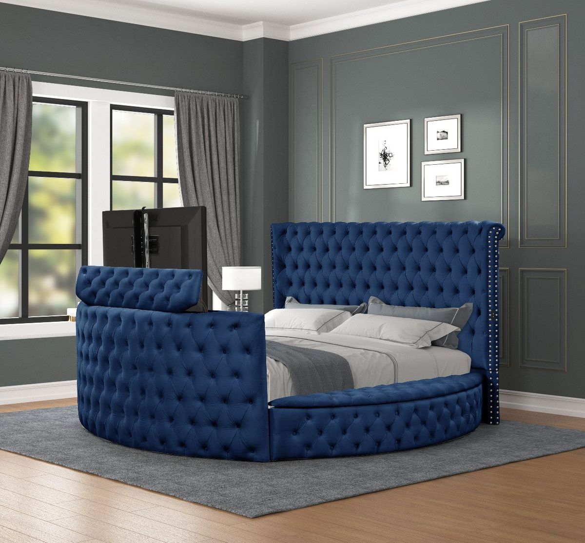 Galaxy Home Maya King Bed in Navy
