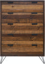 Elements International Cruz 5 Drawer Chest in Brown image