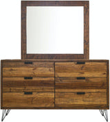 Elements International Cruz 6 Drawer Dresser in Brown