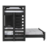 Elements International Vista Twin over Full Basic Loft Bed with Desk in Grey