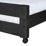 Elements International Vista Twin over Full Basic Loft Bed with Desk in Grey