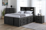 Elements International Vista Captain Bed Twin Storage Bed in Grey