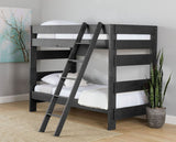 Elements International Vista Twin over Full Bunk Bed with Ladder in Grey