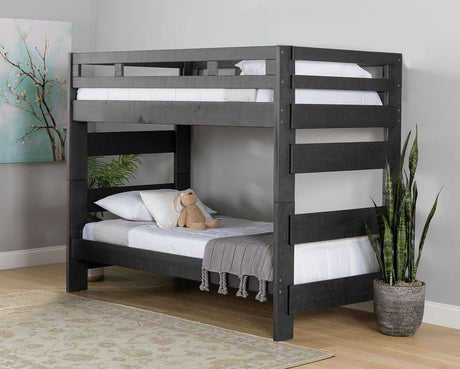 Elements International Vista High Top Twin over Twin Bunk Bed with Ladder in Grey image