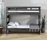Elements International Vista High Top Twin over Twin Bunk Bed with Ladder in Grey
