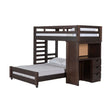 Elements International Vista Twin over Full Basic Loft Bed with Desk in Brown image