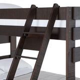 Elements International Vista Twin over Full Bunk Bed with Ladder in Brown