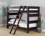 Elements International Vista Twin over Twin Bunk Bed with Ladder in Brown