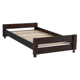 Elements International Vista Twin over Twin Super Loft Bed with Desk and Bookcase in Brown