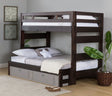 Elements International Vista High Top Twin over Full Bunk Bed with Ladder in Brown image