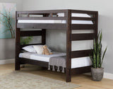 Elements International Vista High Top Twin over Twin Bunk Bed with Ladder in Brown image