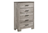 Elements International Millers Cove 5 Drawer Chest in Gray image