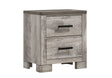Elements International Millers Cove 2 Drawer Nightstand in Gray image