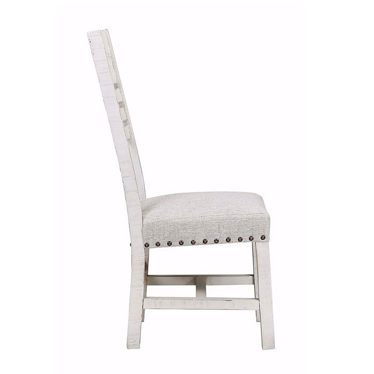 Elements International Condesa Wooden Back Side Chair (Set of 2) in White