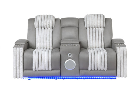 U8000 Pwr Console Rec Loveseat with PHR, LED and Speaker