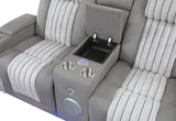 U8000 GREY PWR CONSOLE REC LOVESEAT W/PHR, LED AND SPEAKER