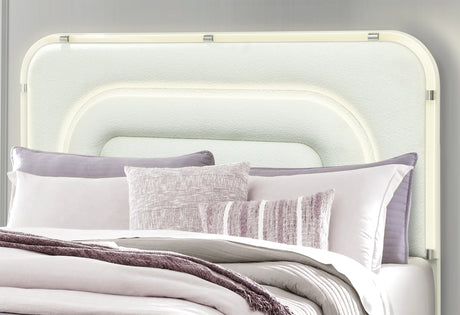 Lyra Beige Bed with LED