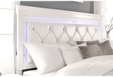 POMPEI METALLIIC WHITE KING BED WITH LED