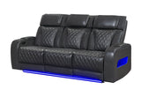 U8611 BLANCHE CHARCOAL POWER RECLINING SOFA WITH PHR AND LED