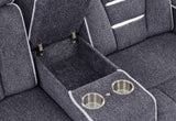 U1895 GREY P2 CONSOLE RECLINING LOVESEAT WITH IS AND LED