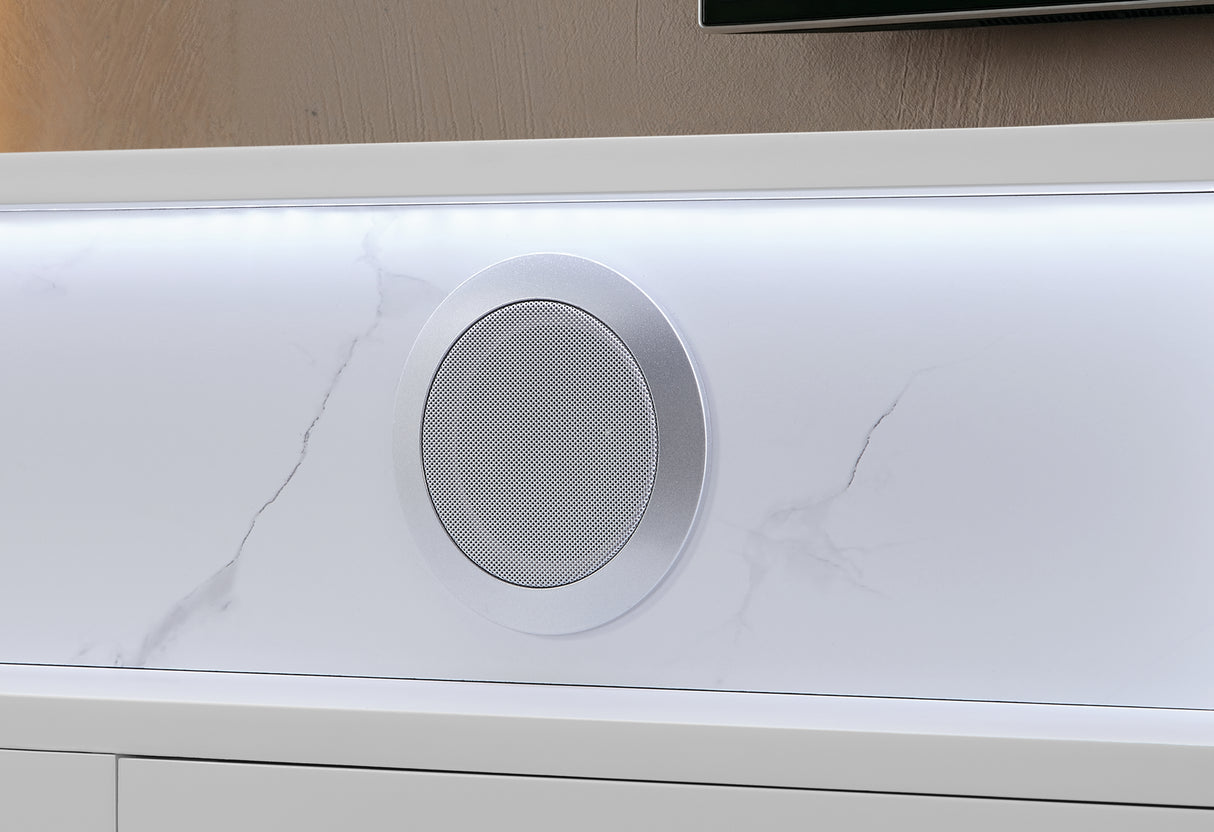 KIRA WHITE 87" ENTERTAINMENT UNIT WITH BLUETOOTH SPEAKER AND LED