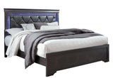 POMPEI METALLIC GREY FULL BED WITH LED