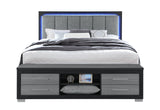 EMMA BLACK/GREY KING BED WITH LED AND USB