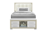 EMMA NATURAL/WHITE FULL BED WITH LED AND USB