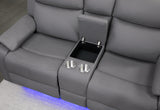 U6026 GREY 46A PU RECLINING SOFA/CONSOLE RECLINING LOVESEAT