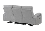 U6611 GREY 15 POWER RECLINING SOFA WITH LED