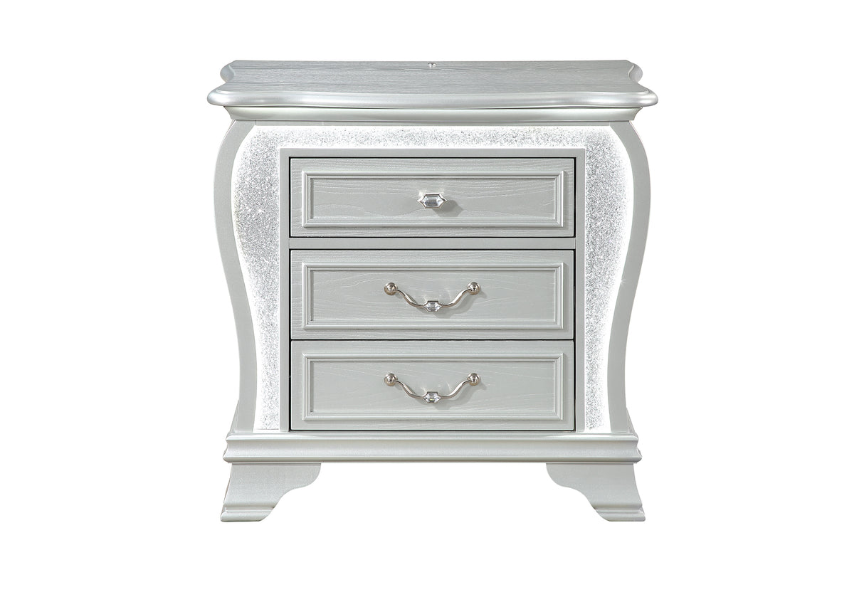 ARIA SILVER NIGHTSTAND WITH LED