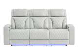 U8611 BLANCHE SILVER PWR REC SOFA WITH PHR AND LED