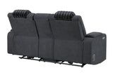U8000 BLACK PWR CONSOLE REC LOVESEAT W/PHR, LED AND SPEAKER