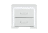 Naomi Silver Marble Nightstand with LED