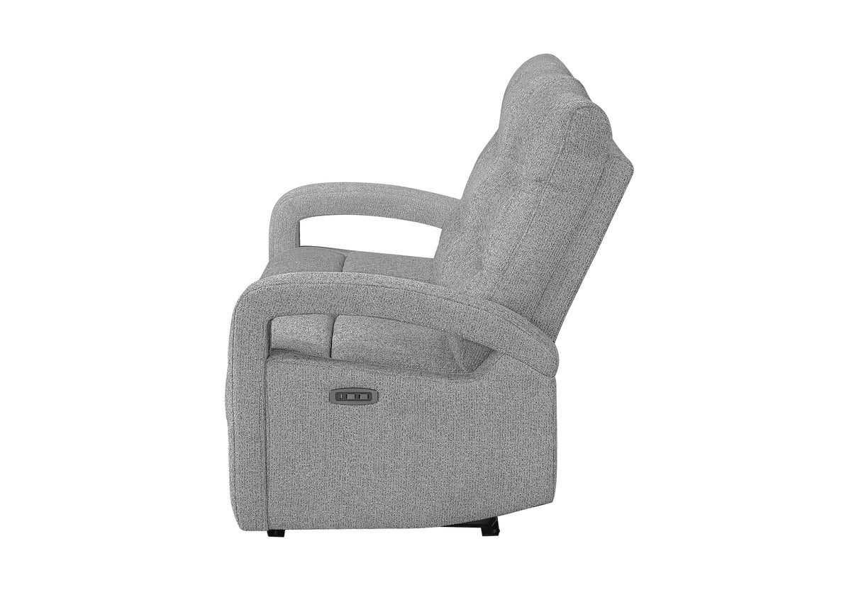 U6611 GREY 15 POWER RECLINING SOFA WITH LED