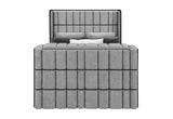 ISABELLA GREY QUEEN BED W/LED, TV LIFT, SPEAKER AND FIREPLACE