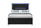 Lando Black Bed with Continuous LED