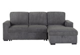 U2660 GREY L SOFA BED SECTIONAL WITHOUT PULLOUT